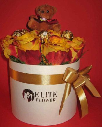 Box sa narandžastim ružama, ferrero rocher i meda